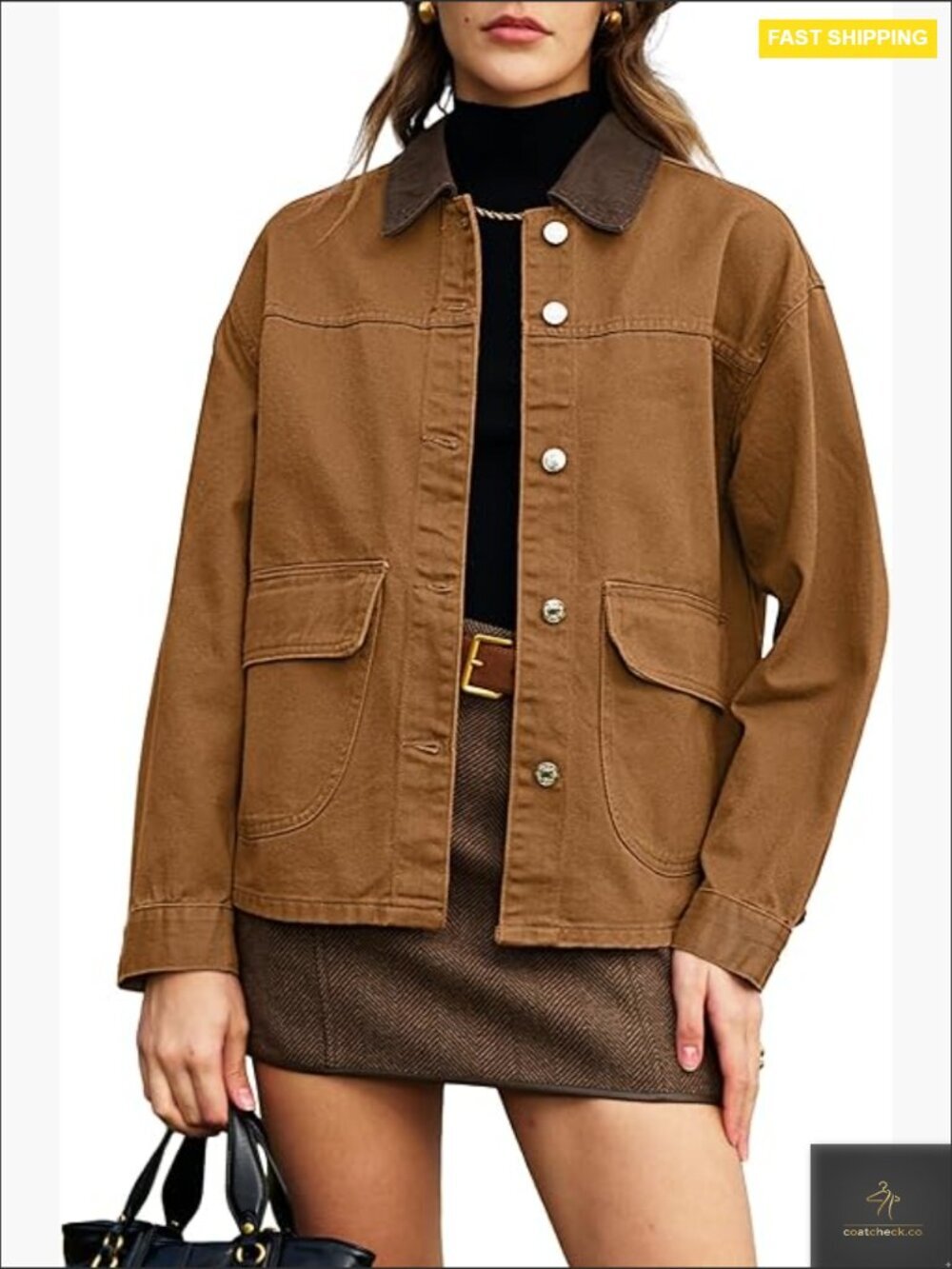 Oversized Denim Jacket Boyfriend Fit Classic Retro Barn Style Button Down